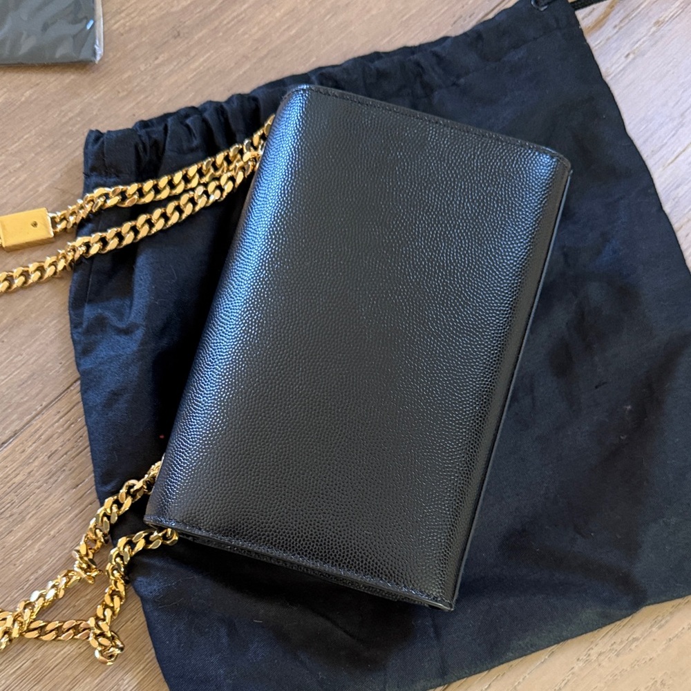 Yves Saint Laurent Kate Crossbody Bag in Black with Gold Chain - Picture 3 of 5